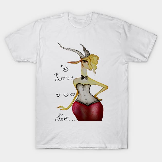 I love to... T-Shirt by Virginia Picón